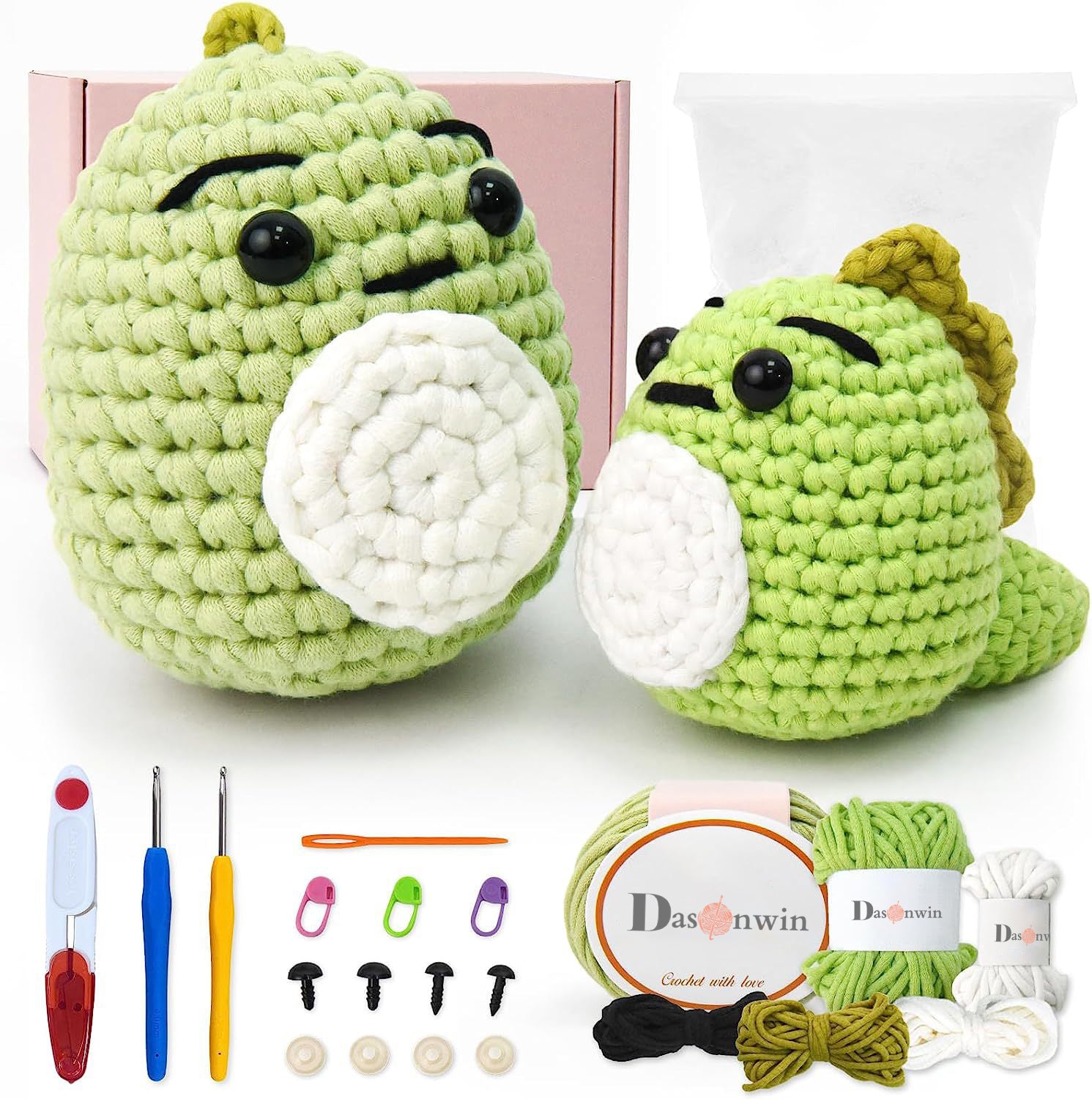 Crochet Kit for Green Dinosaur