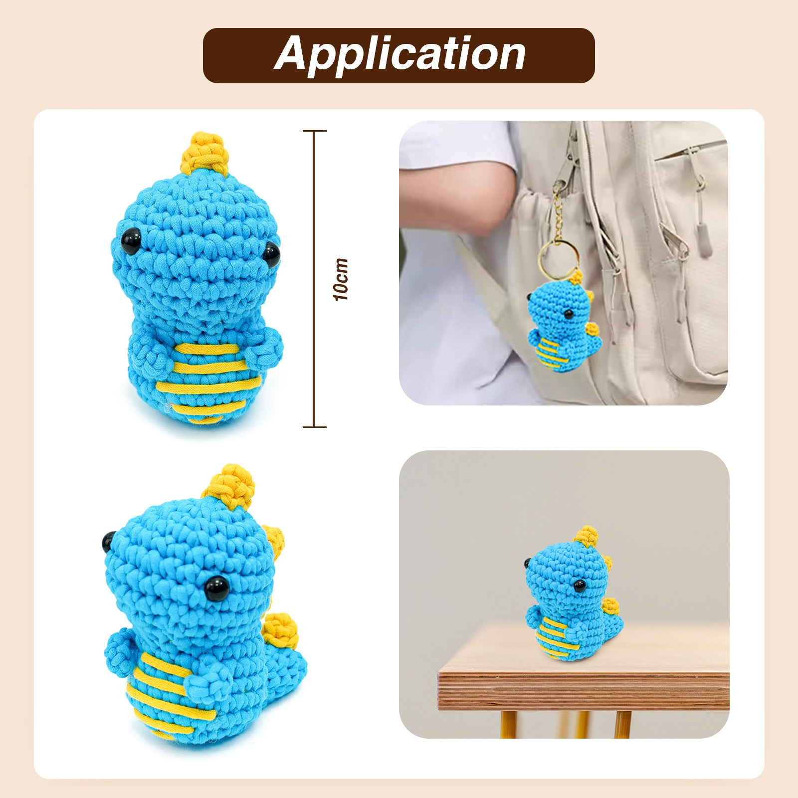 Crochet Kit for Blue Dinosaur