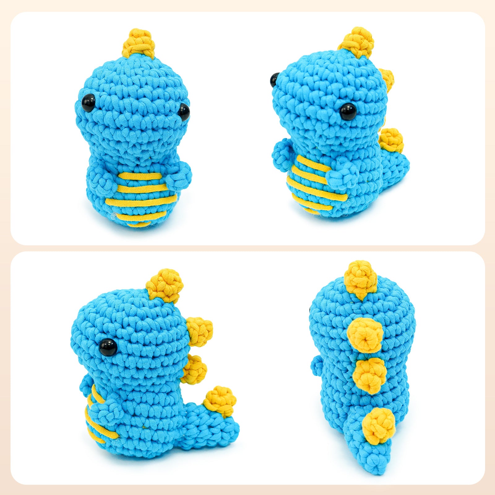 Crochet Kit for Blue Dinosaur