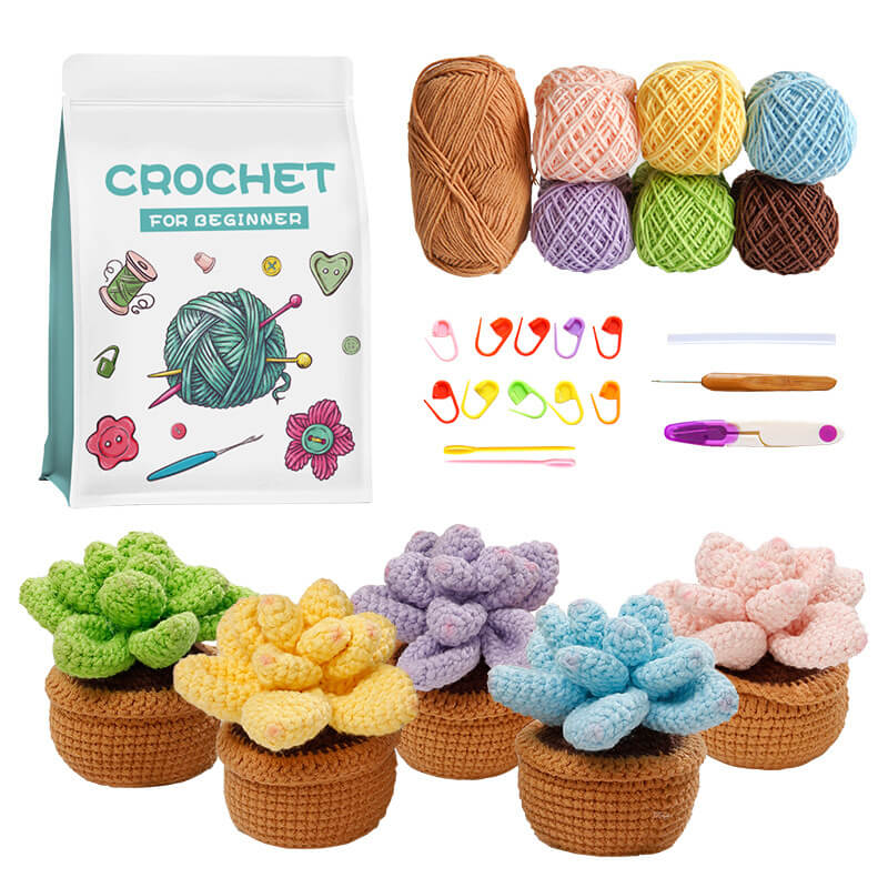 Beginner-Friendly Crochet Kit for Compact Crafting